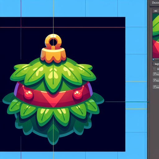 Cartoon Christmas decoration  
Single Game Texture. In-Game asset. 2d. Blank background. High contrast. No shadows.