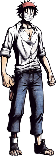 Replace the man with Monkey D. Luffy