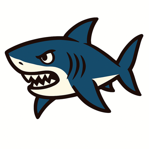 shark.
In-Game asset.  2d.  High contrast.  No shadows