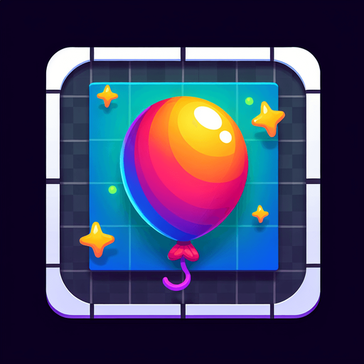 Colorful balloon without background.
Single Game Texture.  In-Game asset.  2d.  Blank background.  High contrast.  No shadows
