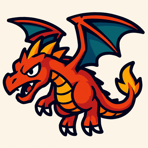 Create a flying dragon enemy with the following features:.
In-Game asset.  2d.  High contrast.  No shadows