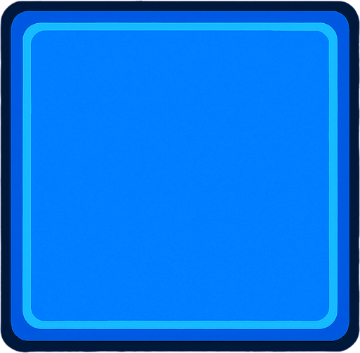 a simple square button in blue color.
In-Game asset.  2d.  High contrast.  No shadows