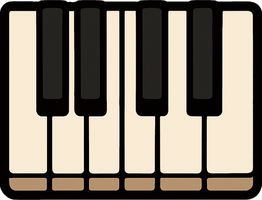 piyano tuşu.
In-Game asset.  2d.  High contrast.  No shadows