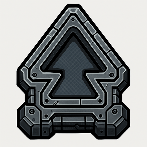 i want a try or peddle block image texute is robotic.
In-Game asset.  2d.  High contrast.  No shadows
