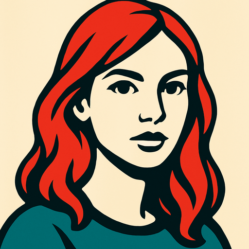 The woman's face is turned towards us.
In-Game asset.  2d.  High contrast.  No shadows