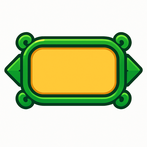 marco de boton de inicio sin palabras en el.
In-Game asset.  2d.  High contrast.  No shadows