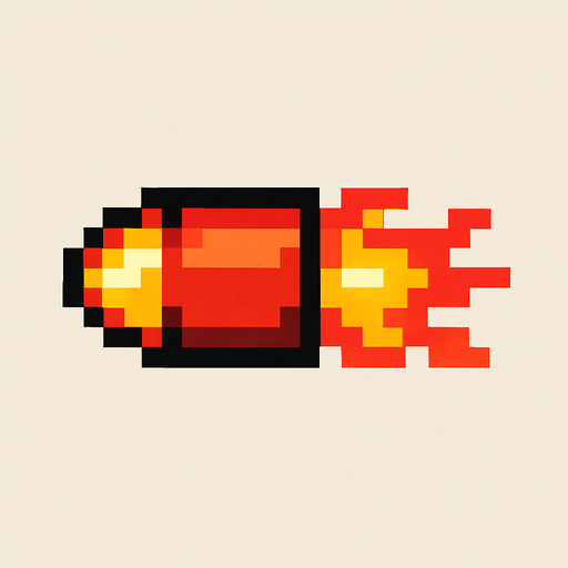 8bit enemyBullet.
In-Game asset.  2d.  High contrast.  No shadows