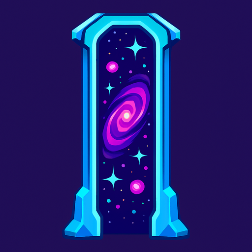 galactic portals looks like a long straight pillar . 
In-Game asset.  2d.  High contrast.  No shadows