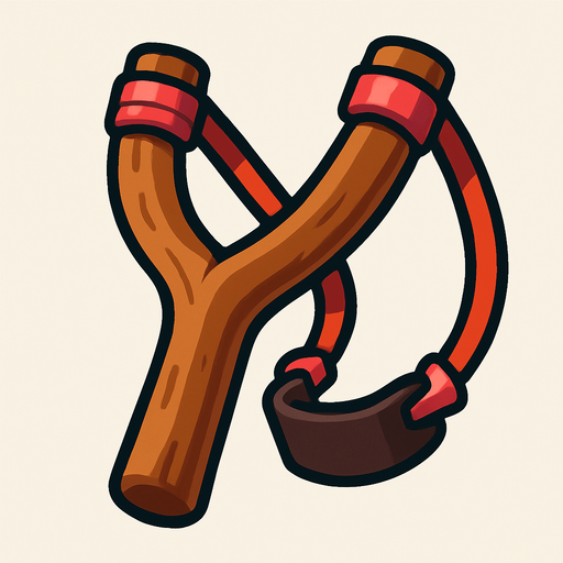 Slingshot.
In-Game asset.  2d.  High contrast.  No shadows