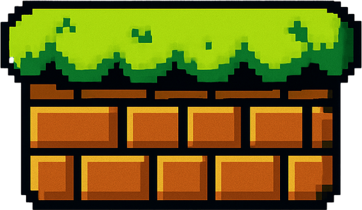 Mario platformu.
In-Game asset.  2d.  High contrast