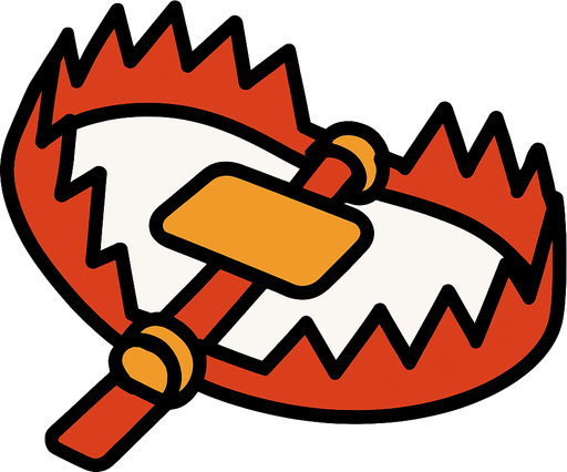 bear trap 1d.
In-Game asset.  2d.  High contrast.  No shadows