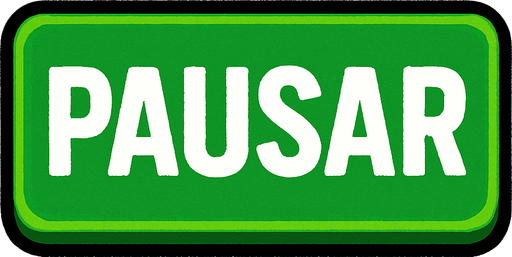 crea un rectangulo verde que diga pausar.
In-Game asset.  2d.  High contrast.  No shadows