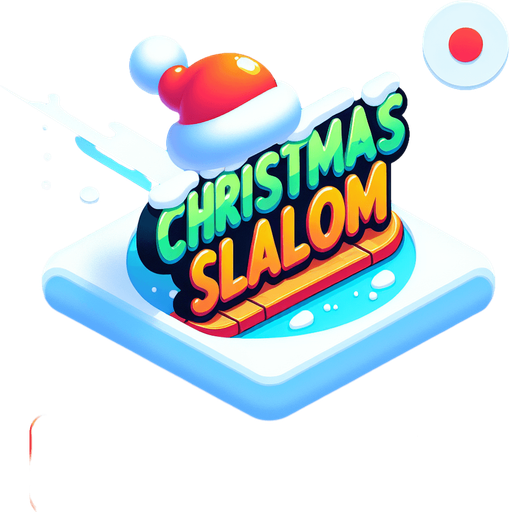 текст "Christmas slalom".
Single Game Texture. In-Game asset. 2d. Blank background. High contrast. No shadows.
