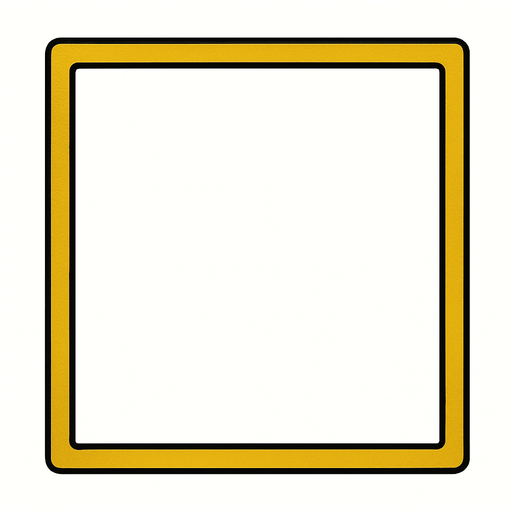 Marco cuadrado, delgado color dorado con un fondo blanco.
In-Game asset.  2d.  High contrast.  No shadows. card