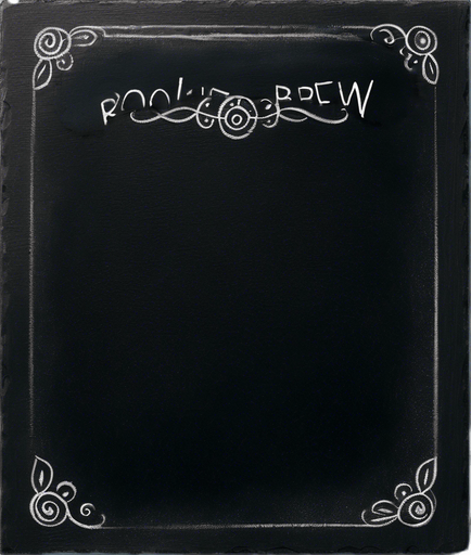 "ROOKIE BREW" handwritten with small capital letters in chalk