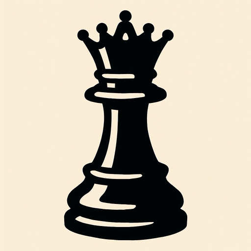 Chess black queen.
In-Game asset.  2d.  High contrast.  No shadows