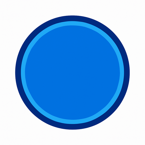 blue circle button.
In-Game asset.  2d.  High contrast.  No shadows