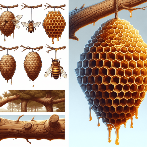 realistic honeycomb hanging from a tree.
In-Game asset. 2d. Blank background. High contrast. No shadows. No perspective.