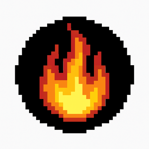 30x30 fire circular.
In-Game asset.  2d.  High contrast.  No shadows