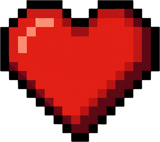 Make a good pixel 2d heart. Look s cool.
In-Game asset.  2d.  High contrast.  No shadows