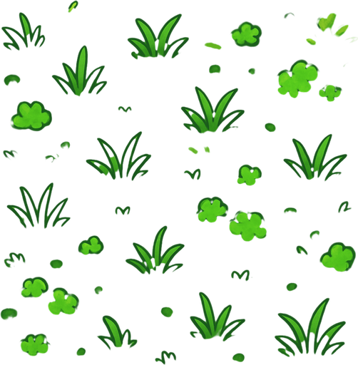 top view of a grassy area.
In-Game asset.  2d.  High contrast.  No shadows