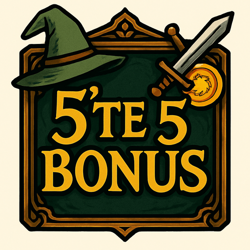 Çerçeve içinde "5'te 5 BONUS" yazsın. LOTR temalı olacak. Dikkat çekici bir popup bu..
In-Game asset.  2d.  High contrast.  No shadows