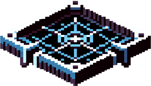 space trap.
Single Game Texture. In-Game asset. 2d. Blank background. High contrast. No shadows. Pixelated.