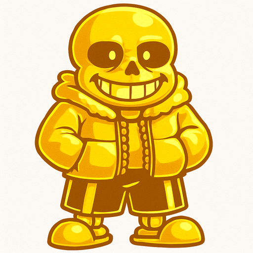 Sans de color dorado épico y brillante.
In-Game asset.  2d.  High contrast.  No shadows