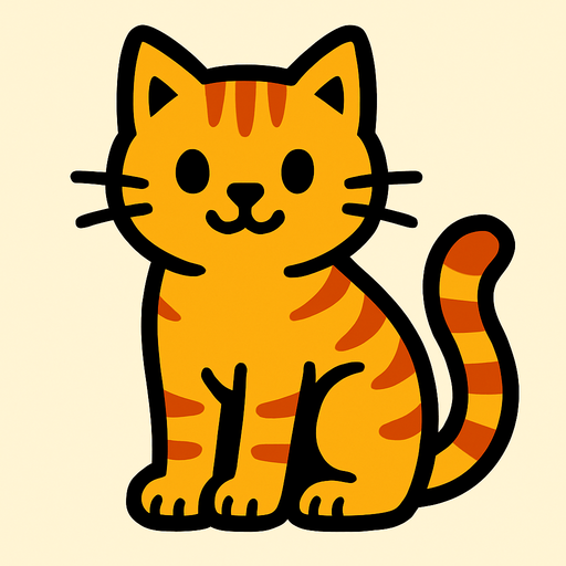 Cat.
In-Game asset.  2d.  High contrast.  No shadows