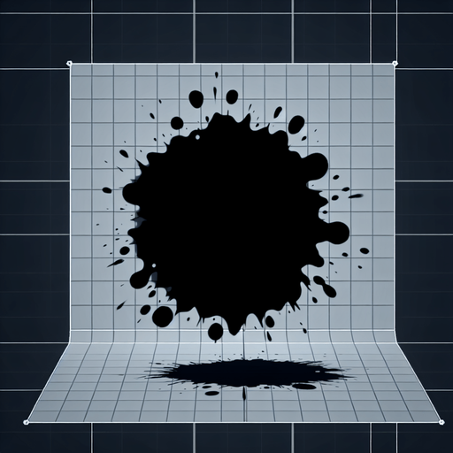 A dark inkblot of ink. The blot should be round but with slightly irregular edges, and seen from a slightly elevated perspective. Game illustration style. It should be solid black..
Single Game Texture. In-Game asset. 2d. Blank background. High contrast. No shadows.