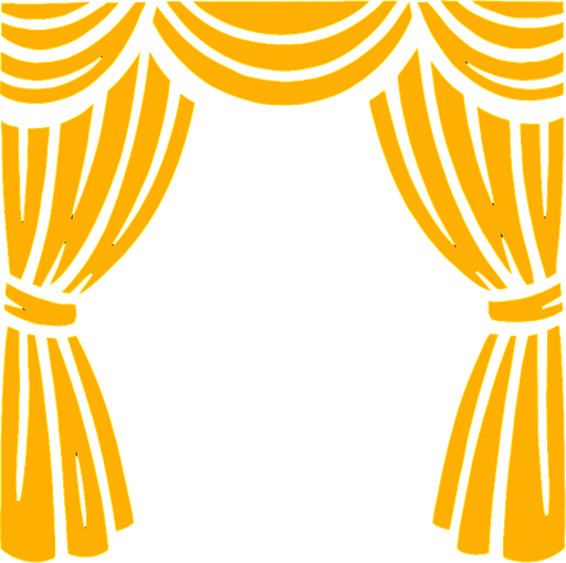 Arkaplan siyah ağırlıklı sahne perdeler.
In-Game asset.  2d.  High contrast.  No shadows