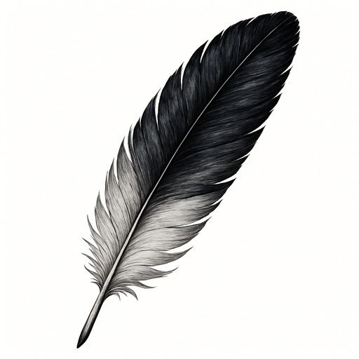 Una pluma realista.
In-Game asset.  2d.  High contrast.  No shadows. Realista
