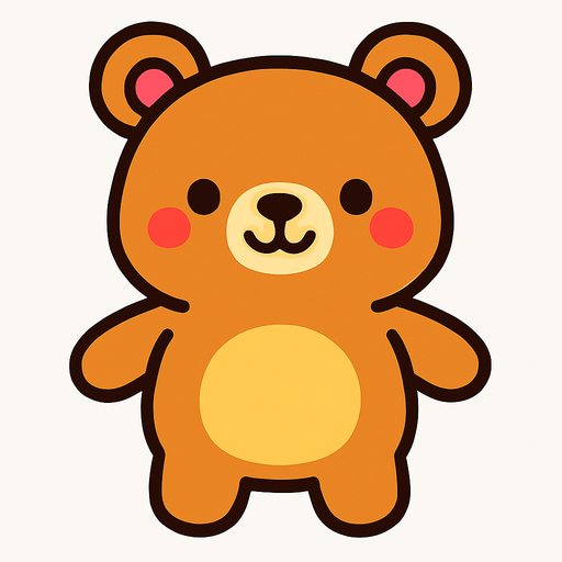 cute bear.
In-Game asset.  2d.  High contrast.  No shadows
