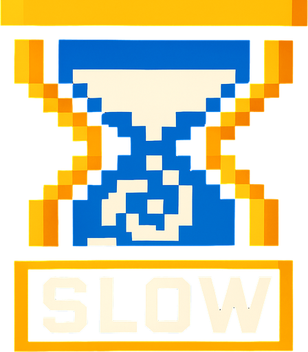 Type SLOW bottom of the amblem