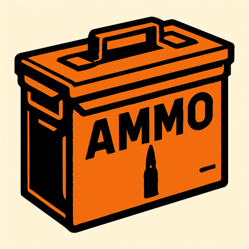 ammo box.
In-Game asset.  2d.  High contrast.  No shadows