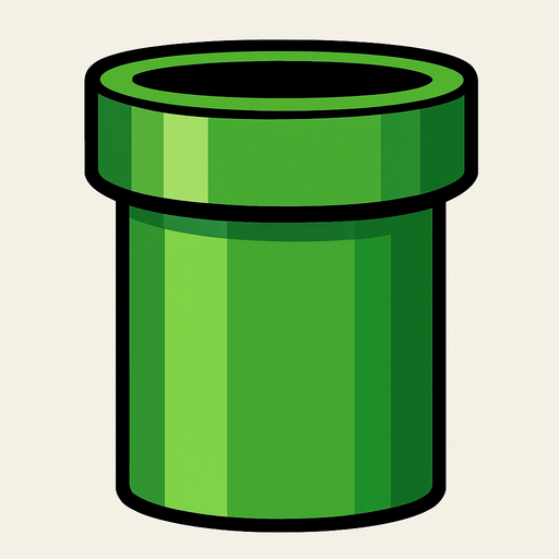 Green pipe.
In-Game asset.  2d.  High contrast.  No shadows