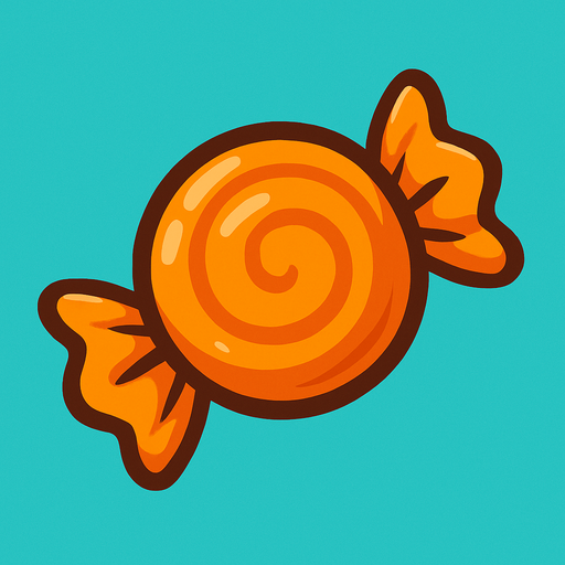 Turuncu şeker.
In-Game asset.  2d.  High contrast.  No shadows