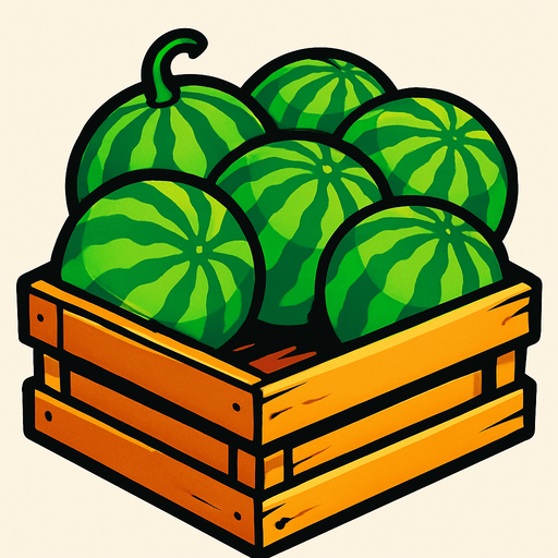 Fruit binadaki karpuz.
In-Game asset.  2d.  High contrast.  No shadows