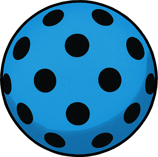 Blue ball with black dots.
In-Game asset.  2d.  No shadows
