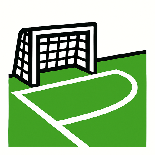 futbol kale çizgisi.
In-Game asset.  2d.  High contrast.  No shadows