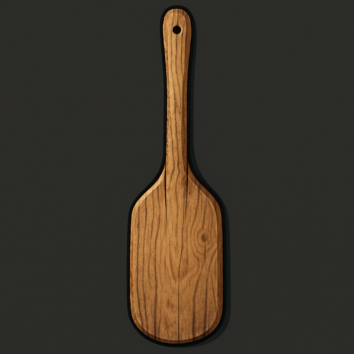 una pala de madera realista.
In-Game asset.  2d.  High contrast.  No shadows