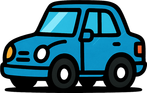 a car.
In-Game asset.  2d.  High contrast.  No shadows