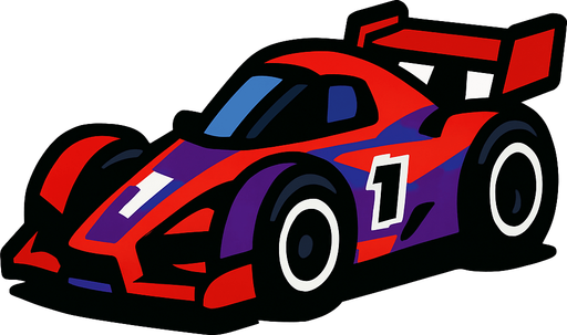 racing car.
In-Game asset.  2d.  High contrast.  No shadows