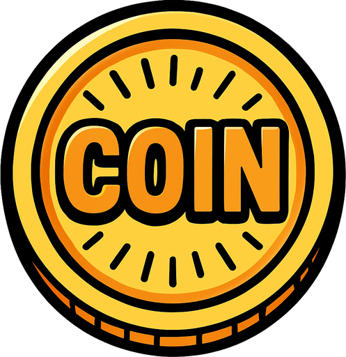 COİN.
In-Game asset.  2d.  High contrast.  No shadows