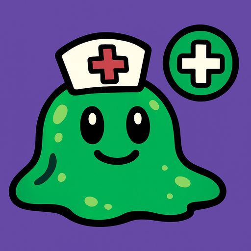 Slime enemy healer.
In-Game asset.  2d.  High contrast.  No shadows
