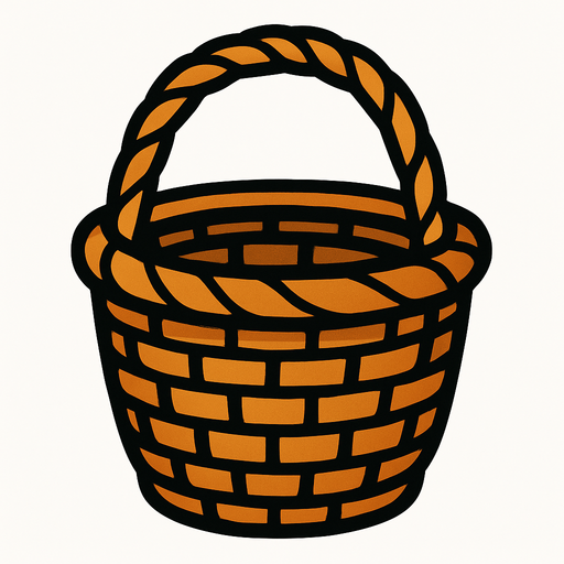 basket.
In-Game asset.  2d.  High contrast.  No shadows