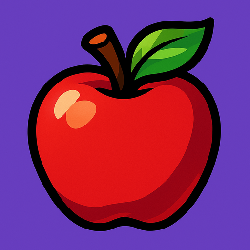 Apple.
In-Game asset.  2d.  High contrast.  No shadows