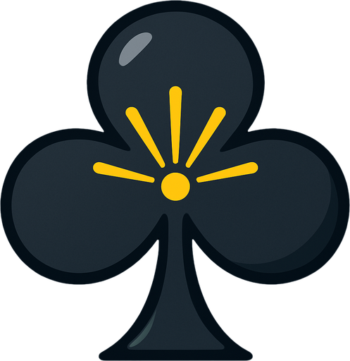 Just the club from this picture with 1. **Fan/Spray Symbol** - Three or more lines radiating outward from a central point, yellow in color, in the center of the club.