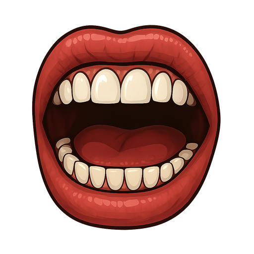 realistic mouth.
In-Game asset.  2d.  High contrast.  No shadows