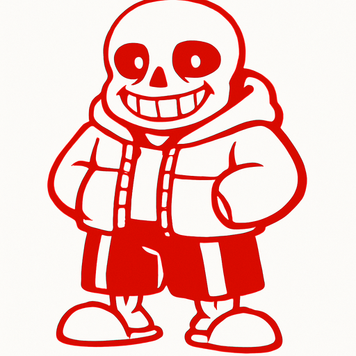 Sans color rojo.
In-Game asset.  2d.  High contrast.  No shadows